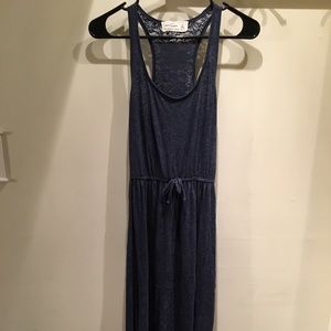 Navy blue floor length girls dress